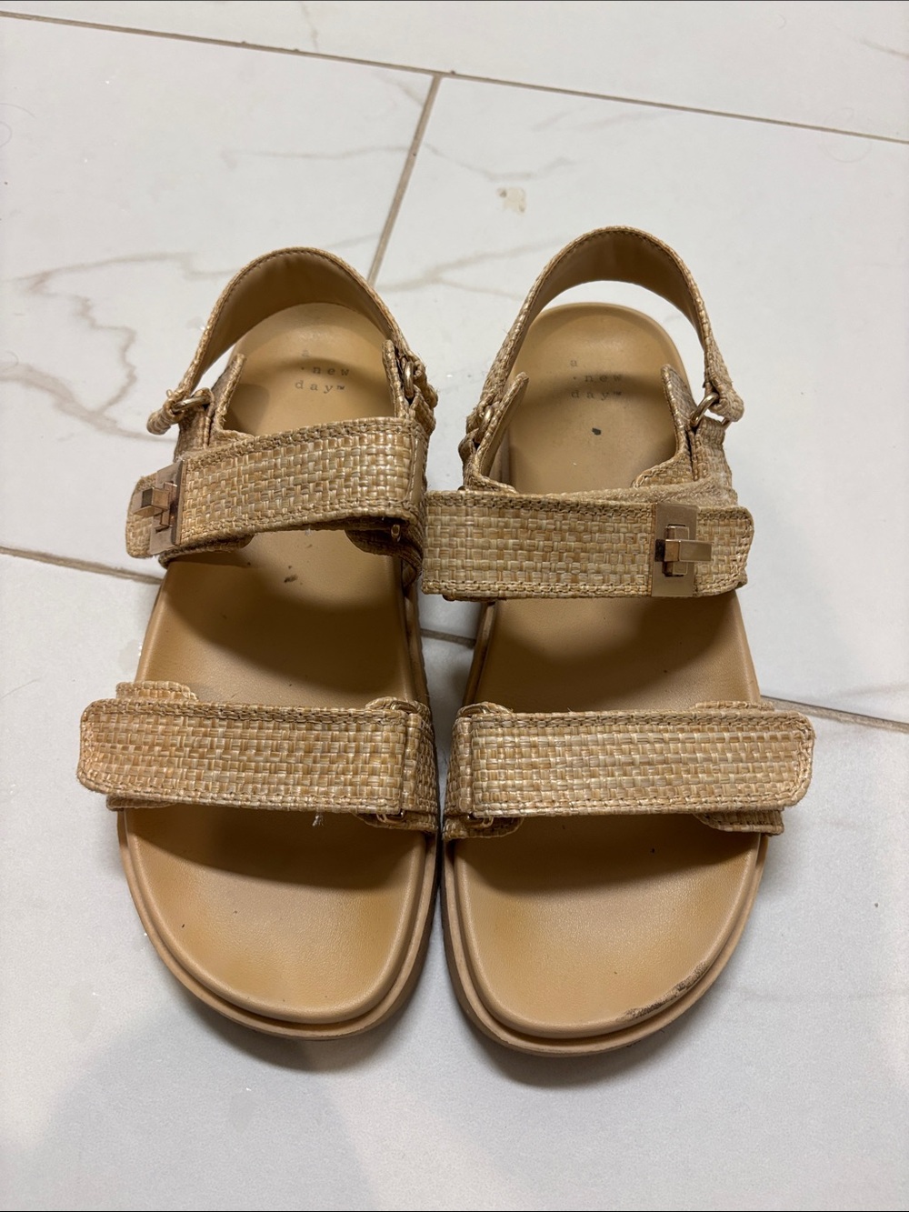 a new day Tan Woven Strap Women’s Sandals